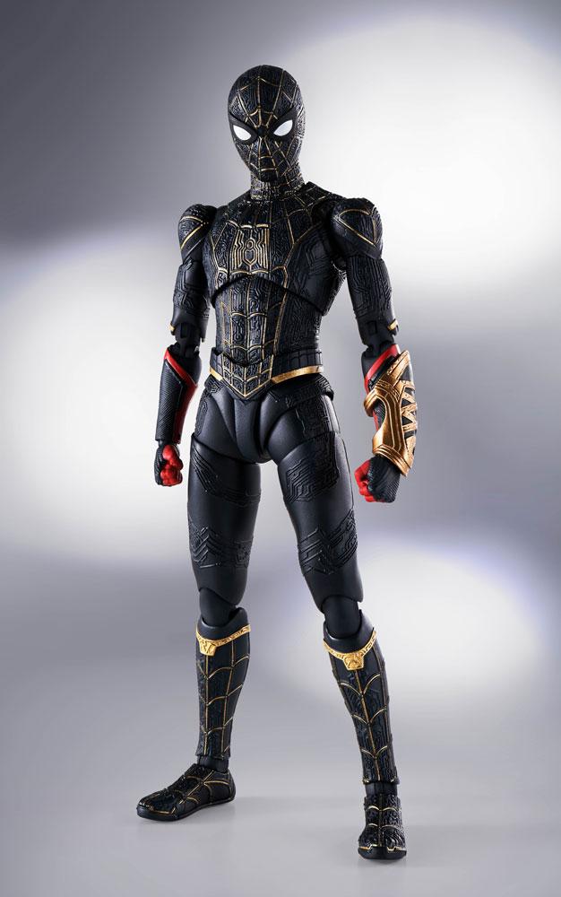 Spider-man: No Way Home S.h. Figuarts Action Figura Spider-man Black & Gold Suit (special Set) 15 Cm Bandai Tamashii Nations