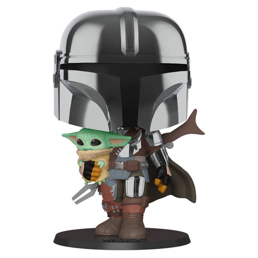 Star Wars Funko POP Film Vinile Figura Mandaloriano Con Yoda Bambino 25cm