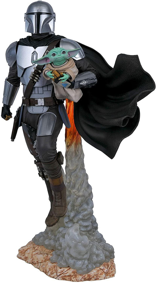 Star Wars Milestones Statua Resina Mandalorian & Bambino 40 cm Diamond Select