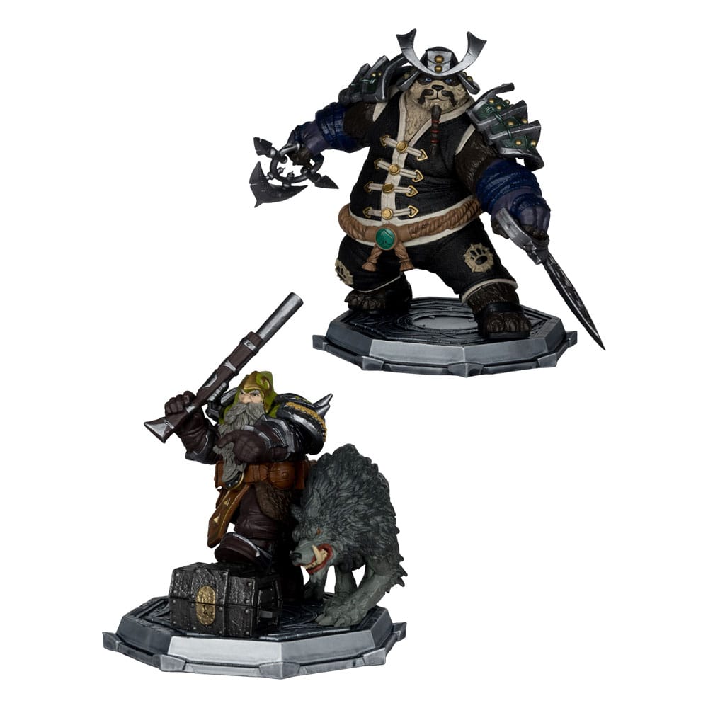 World Of Warcraft Action Figures Dwarf Hunter & Pandaren 15 Cm  McFarlane Toys