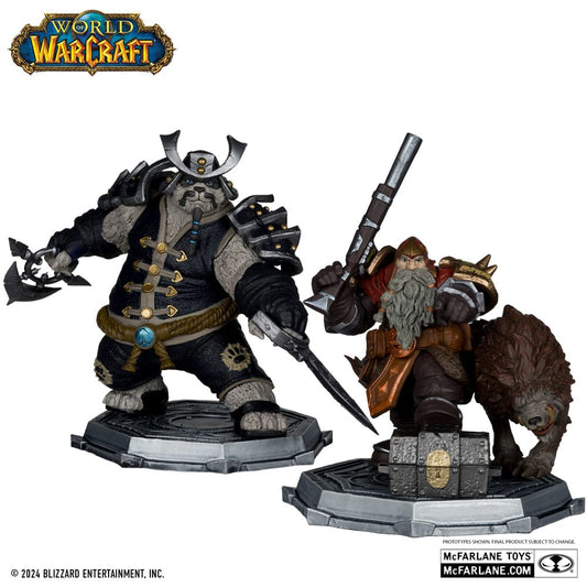 World Of Warcraft Pvc Statua 2-pack 1/12 Dwarf Hunter: Beast Master & Pandaren: Monk (gold Label) 15 Cm Mcfarlane Toys